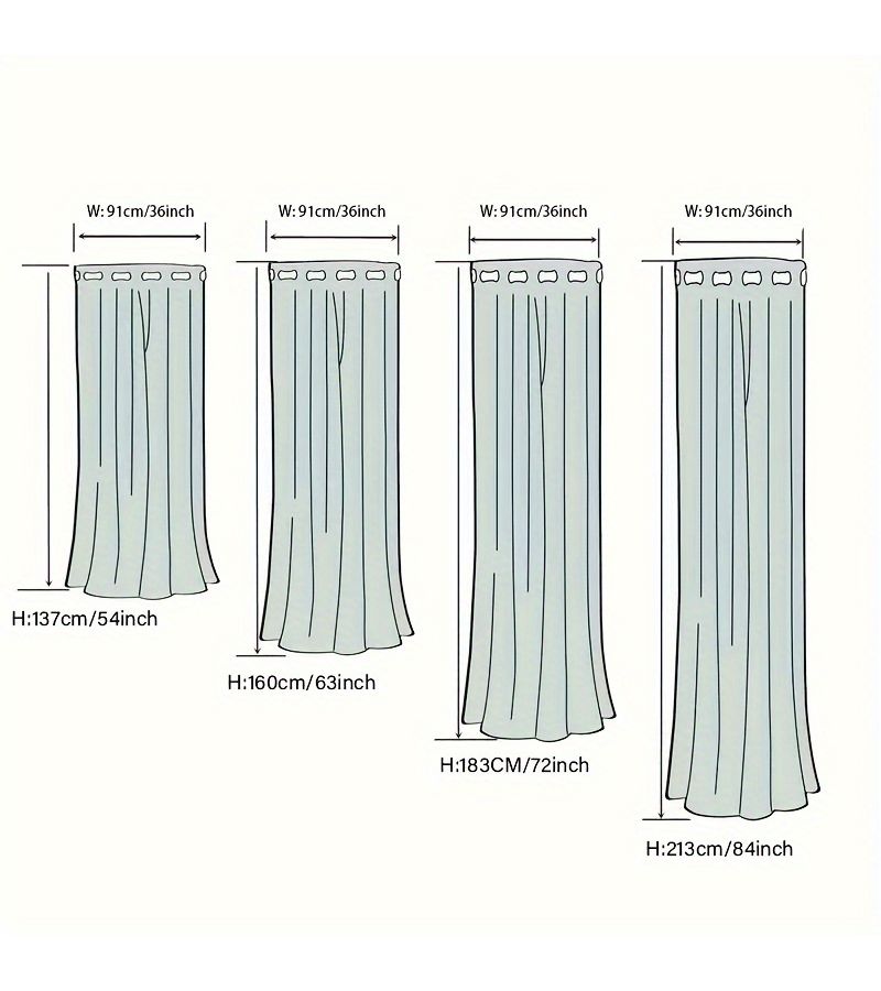 Grey Grommet Blackout Thermal Curtain 36x63 Inch Bedroom Living Room Decor - Image 3