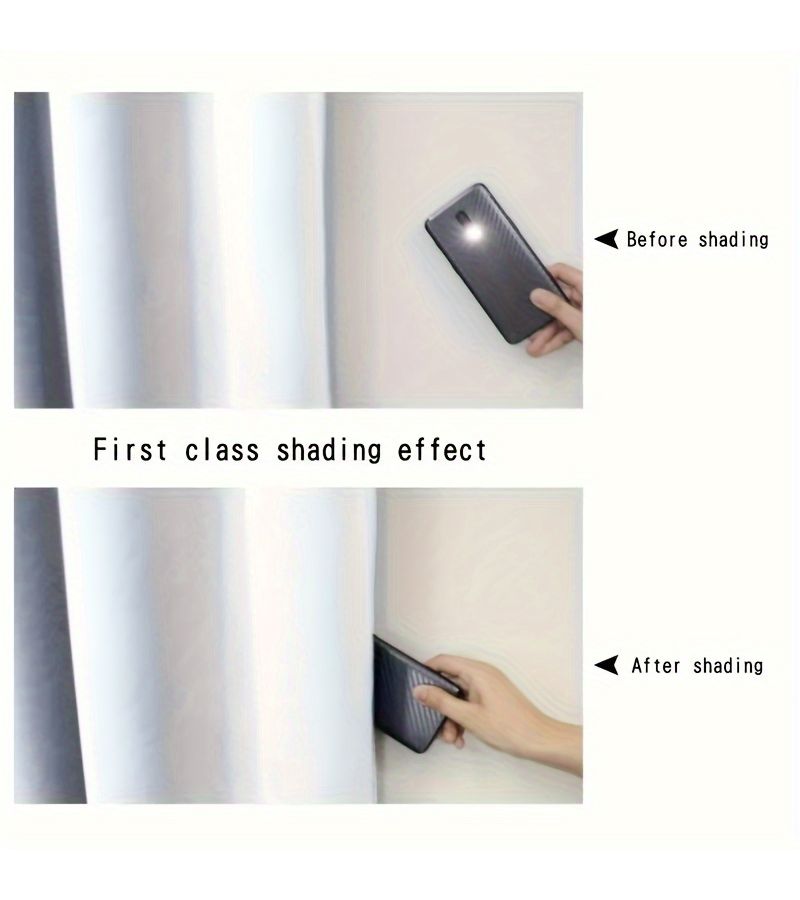 Grey Grommet Blackout Thermal Curtain 36x63 Inch Bedroom Living Room Decor - Image 4