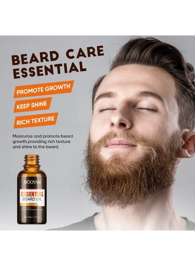 موويام زيت نمو اللحية، زيت اللحية للرجال، يجعل اللحية أكثر كثافة وسماكة ونعومة، يقوي ويرطب اللحية 30 مل - Image 4