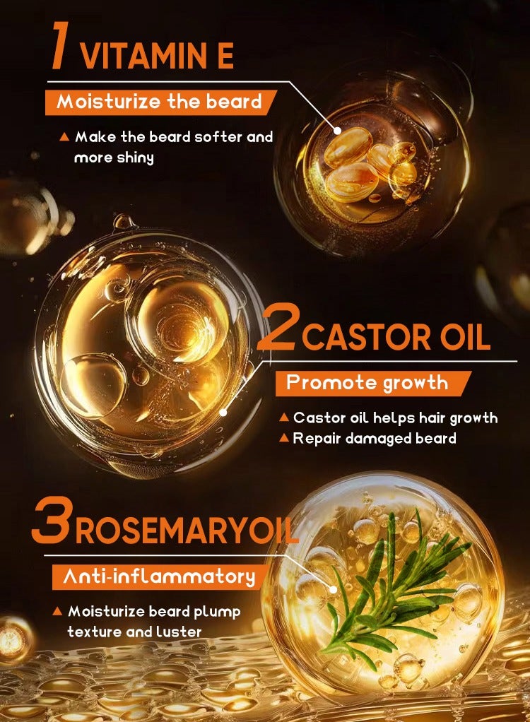 MOOYAM Beard Growth Oil, Beard Oil For Men Growth, Make The Beard More Full, Thick And Smooth, Strengthens And Moisturizes Beard 30ml - Image 4