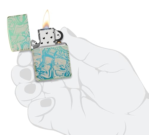 Zippo Laser 360° Tattoo Theme Design High Polish Teal Pocket Lighter - Image 5