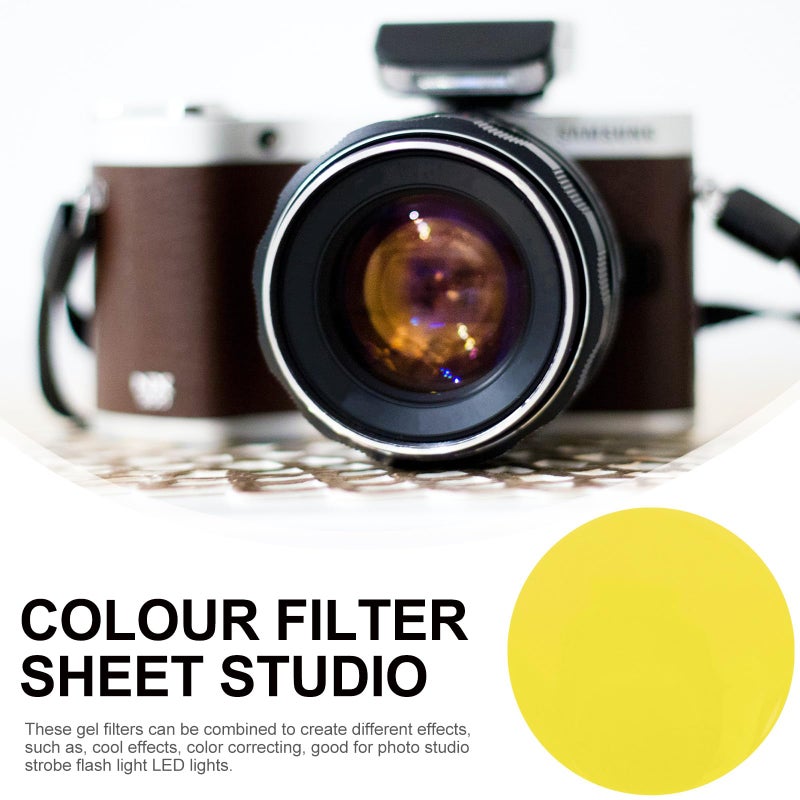 Yellow 66mm Sunset LED Film Color Filter Sheets 10pcs for Imaging Lighting and Ambient Effects - Image 4