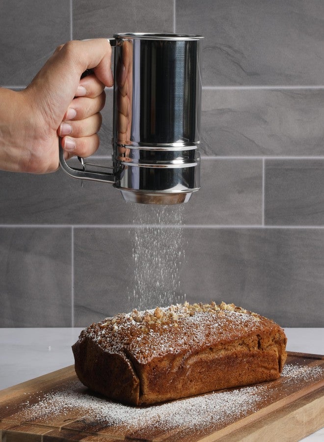 أوستر منخل دقيق أوستر هيلمسديل المصنوع من الفولاذ المقاوم للصدأ بسعة كوبين للخبز، يعمل بالتحريك اليدوي. - Image 3