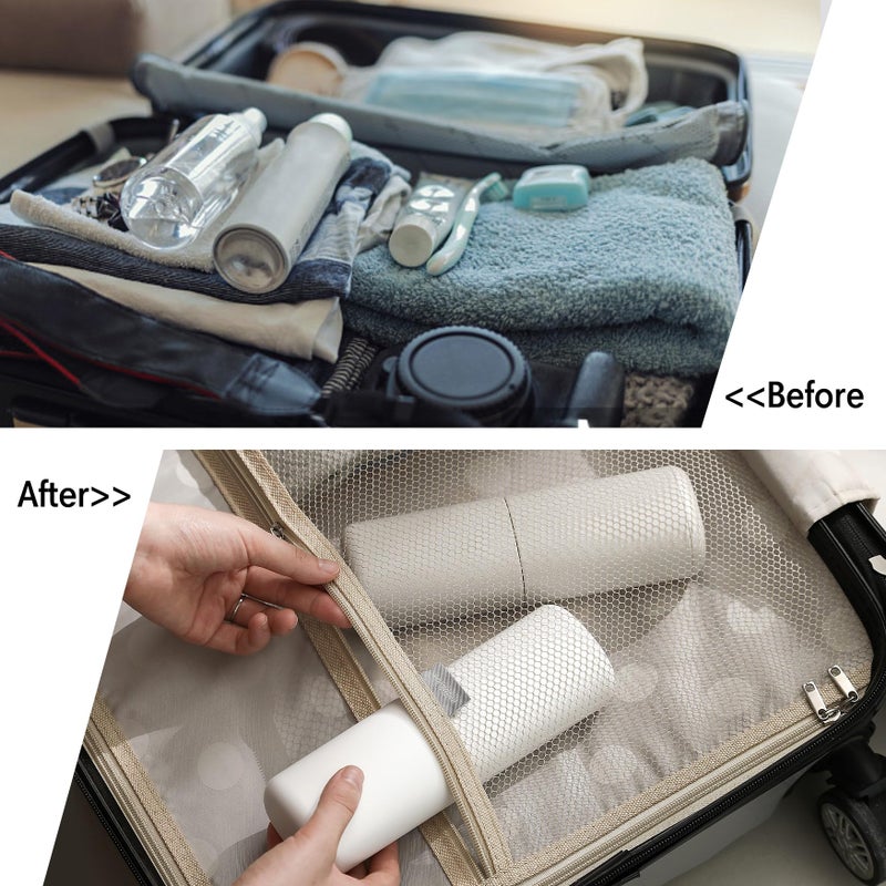 Baluca Travel Toothbrush Case, Portable Tooth Brush Holder and Toothpaste Cover Container with Mouthwash Cup, Compact Oral Clean Tools Organizer for Traveling/Camping/School/Home - Large Capacity White - Image 4