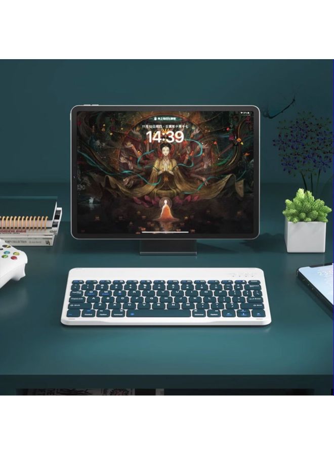 Applicable To Apple Huawei Ipad Mobile Phone Tablet Computer Bluetooth Keyboard Office Learning External Wireless Mouse Keyboard-Color:Pink-Product Type:Single-mode Battery Mouse + Keyboard (suit) - Image 3