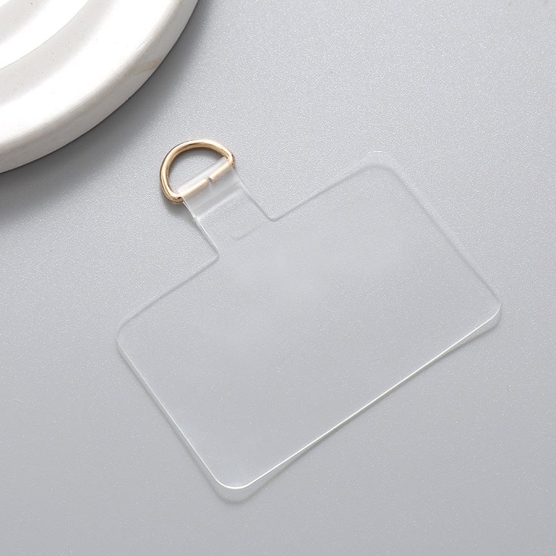 Durable TPU Phone Strap with D-Ring Transparent Ultra-Thin Back Sticker C315-square TPU clip (golden buckle) 