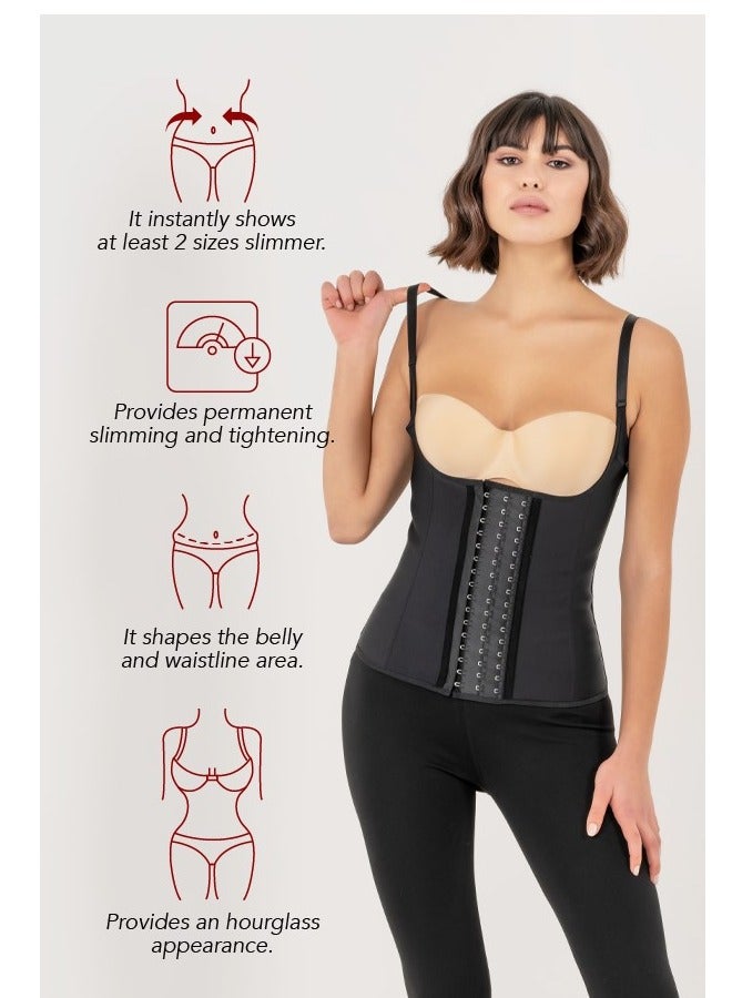 Yamuna Yamuna Suspended Premium Corset with Straps Black Large - Image 1