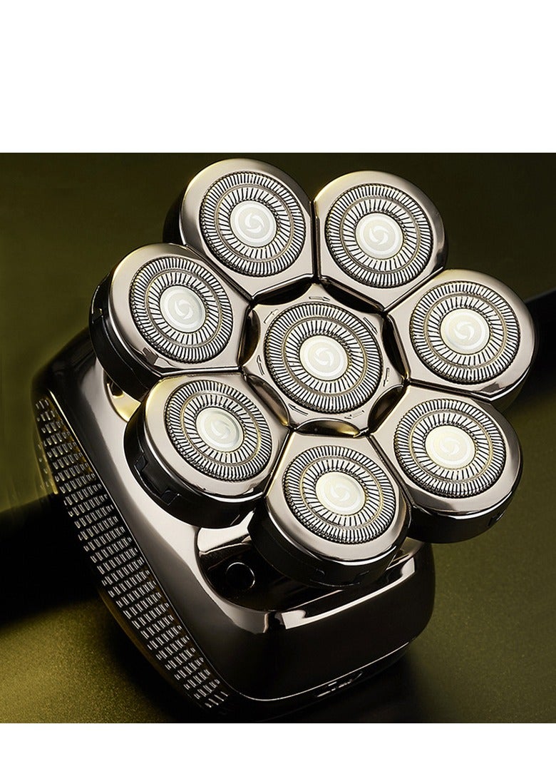 YUE KE Waterproof 5-in-1 Electric Shaver Cordless Rechargeable Bald Shavers Men's Beard Razor Beauty Deep Cleaning Set Grooming Kit Hair Trimmer Shaving Machine - Image 2