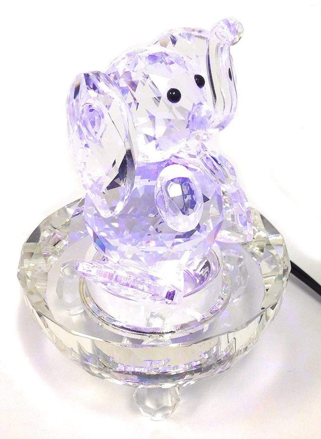 أملونج كريستال حامل عرض كريستالي دائري مضيء بسبعة مصابيح LED ملونة من أملونج - Image 5