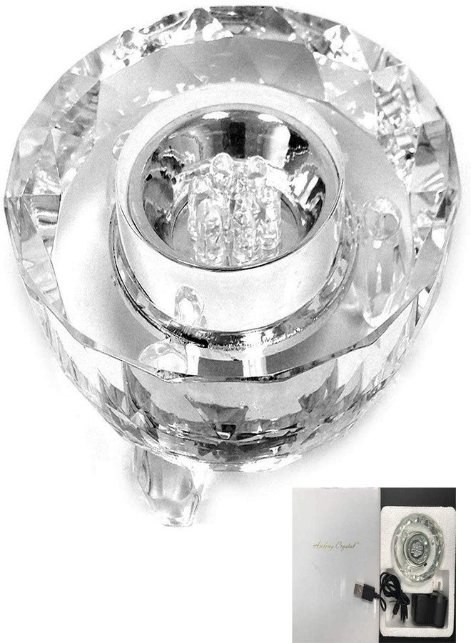 أملونج كريستال حامل عرض كريستالي دائري مضيء بسبعة مصابيح LED ملونة من أملونج - Image 1