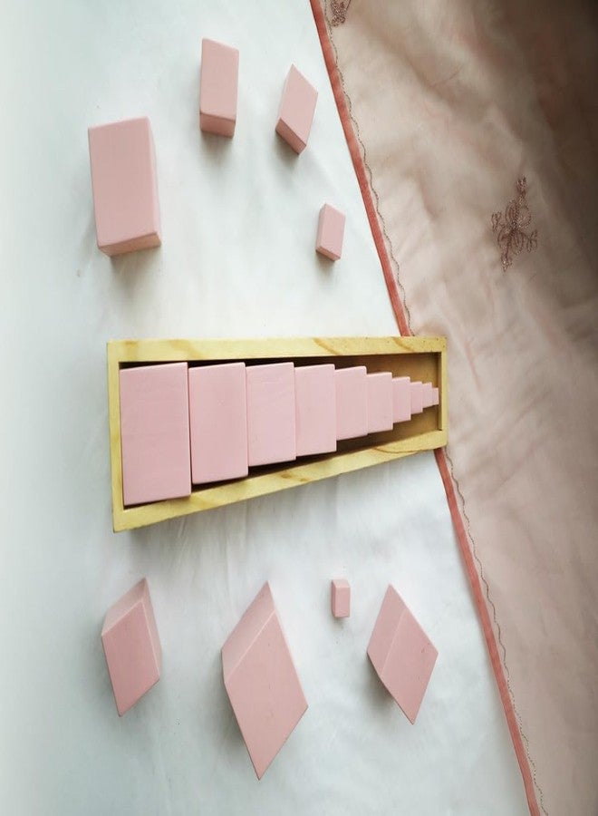 SOULILLY Montessori Pink Tower for Toddlers (2+ Years) Wooden Spindle Box with Numbers (3+ Years) Alphabet Tracing Board A–Z (English, Dual-Sided) – Ages 3+ - Image 2