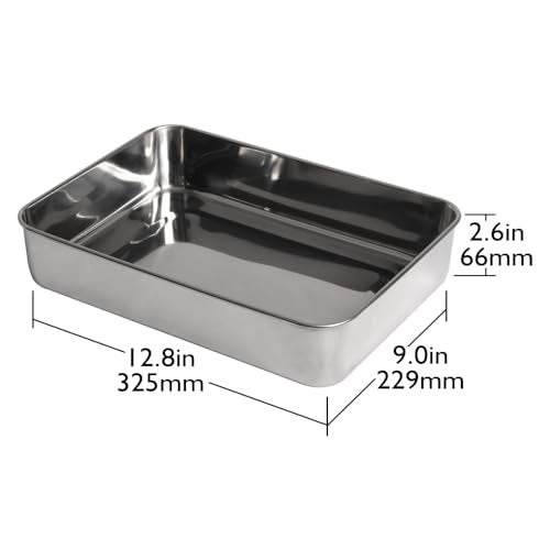 Lindy's Stainless Steel 9 X 13 Inches Covered Cake Pan with Stainless Steel Lid, Deep Pan for Baking Cakes, Breads, Casseroles, Fish, Vegetables and More - Image 3