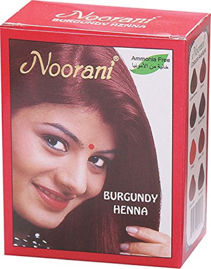Noorani Noorani Henna Based Hair Color and Herbal Powder 6 Pouch x 10g BURGUNDY HENNA