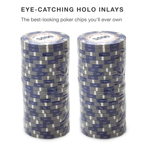 Brybelly Monte Carlo Premium Poker Chips (50-Pack) Heavyweight 14-Gram Clay Composite ($500 Purple) - Image 3