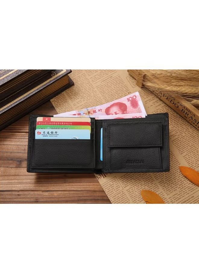Generic - Men's Bi-Fold Leather Wallet Black - Image 1