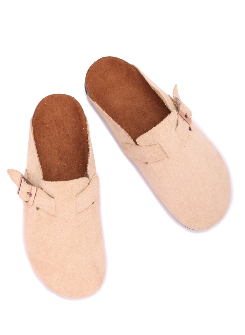 Women's Elegant Suede Buckle Clogs - Non-Slip Sole - Image 2