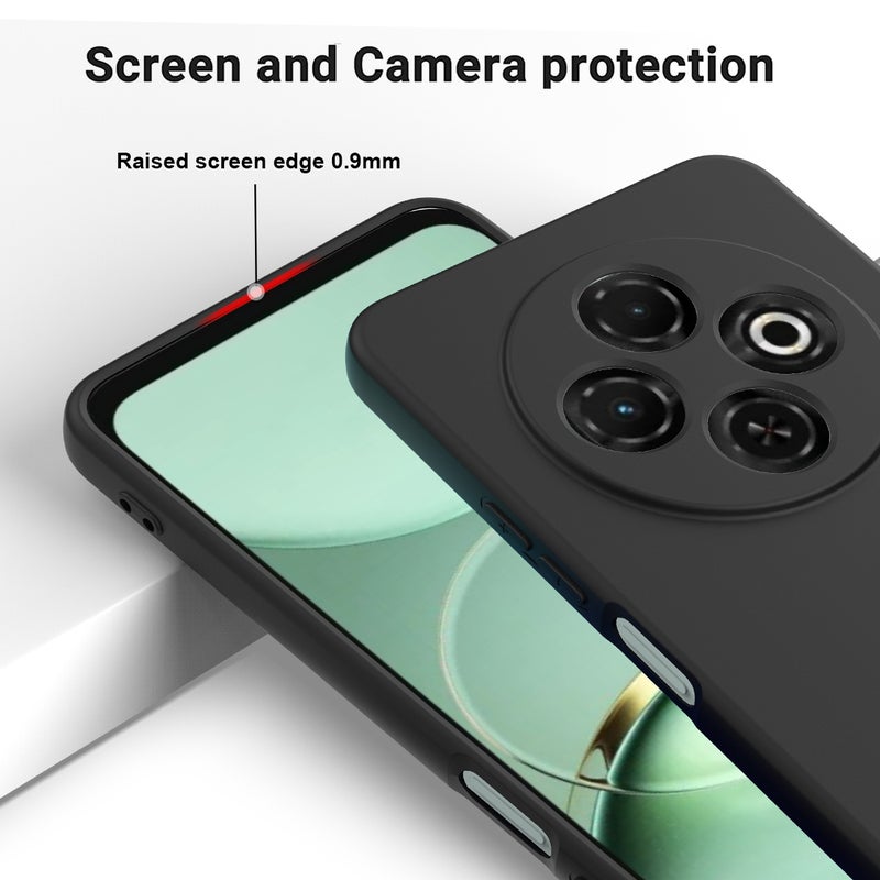 HuHa Case Cover For Tecno Spark 30C 4G Solid Color Liquid Silicone Dropproof Full Coverage Phone Case(Black) - Image 4