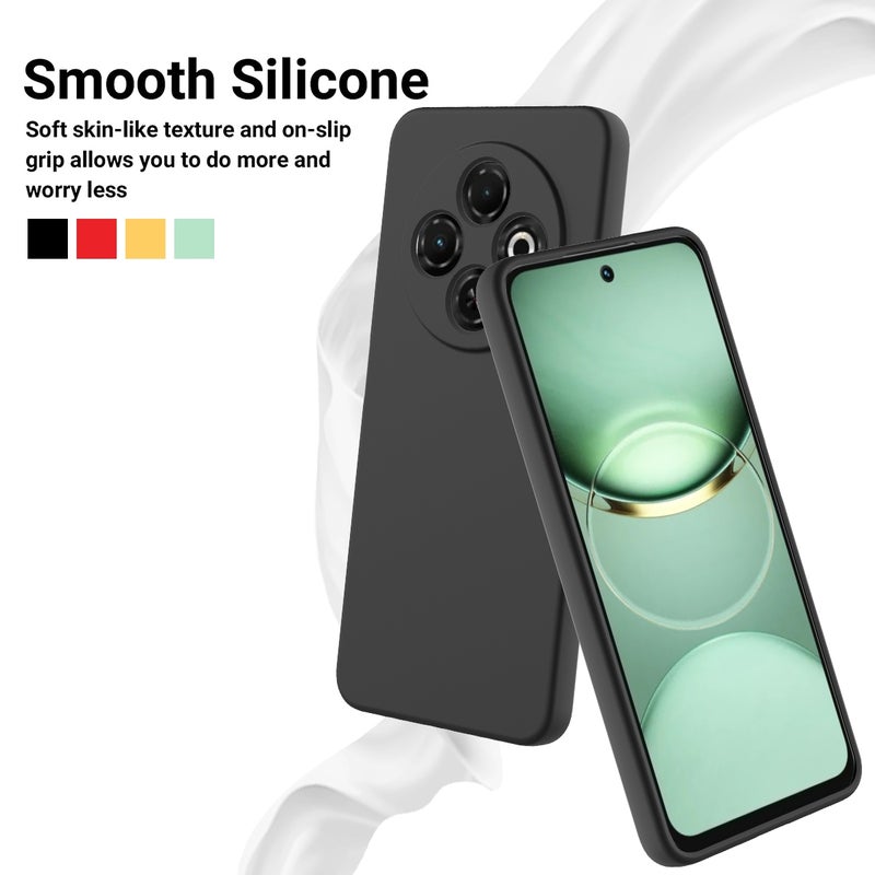 HuHa Case Cover For Tecno Spark 30C 4G Solid Color Liquid Silicone Dropproof Full Coverage Phone Case(Black) - Image 3