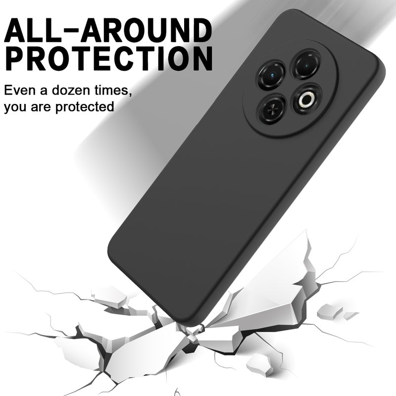 HuHa Case Cover For Tecno Spark 30C 4G Solid Color Liquid Silicone Dropproof Full Coverage Phone Case(Black) - Image 5