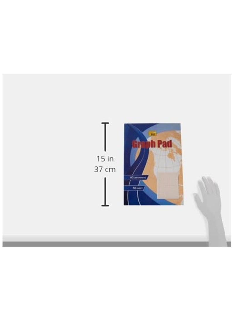 MARKQ Graph Paper Pad A3 Squared Grid Paper book for Mathematics Science Engineers Drawing School Supplies 50 Sheets  - Image 2