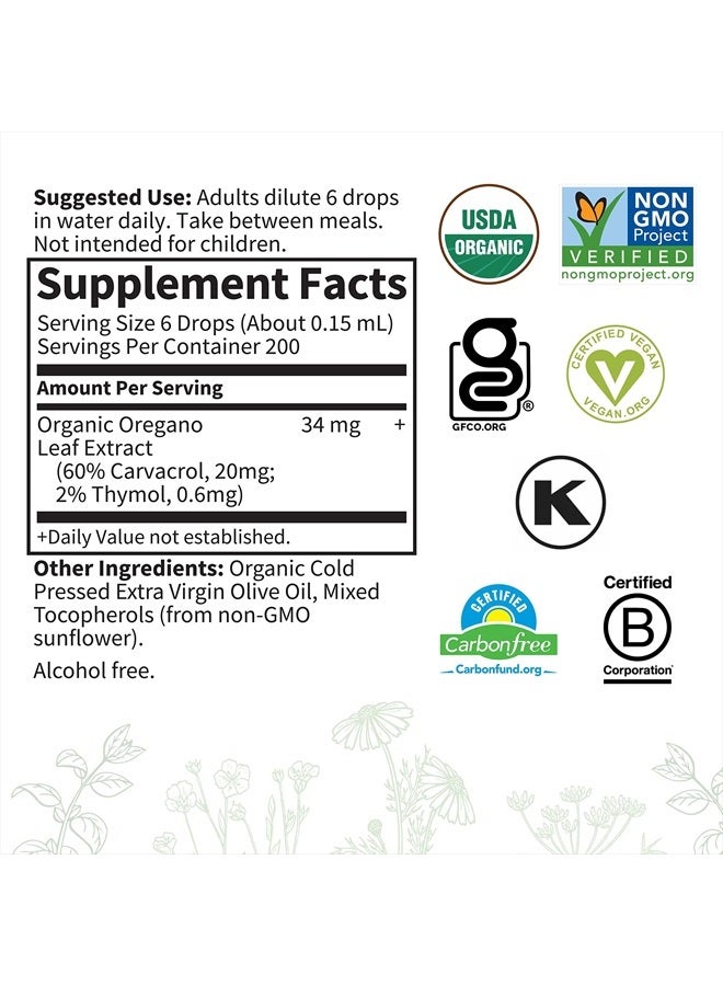 Garden of Life قطرات زيت الأوريجانو من mykind Organics، زيت الأوريجانو المركز السائل - 200 حصة، دعم مناعي موسمي نباتي - خالي من الكحول، عضوي، نباتي، مكملات عشبية خالية من الغلوتين - Image 4