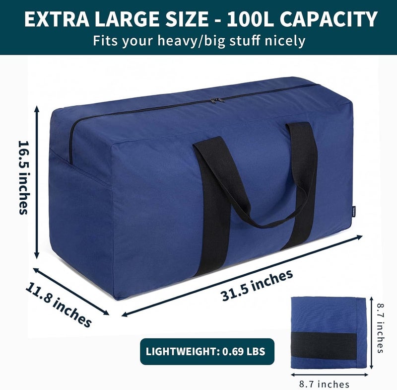 Vorspack Extra Large Duffle Bag for Travel - 100L Duffel Bag for Men Gear Bag for Storage Foldable Weekender Bag for Overnight Camping - Black - Image 1