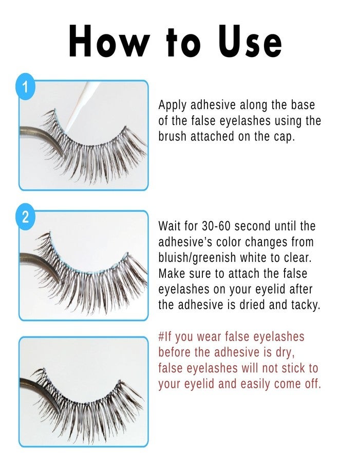 D-UP False Eyelash Glue, Quick-Setting Lash Glue for Eyelash Extensions, Easy-to-Use Eyelashes Strips for Beginners, Strong Hold Lash Extension, Seamless Finish, Made in Japan, 502, Clear - Image 4