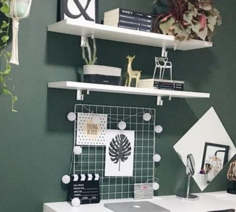 CreativeBuzz Steel Grid Photo Frame for Wall - DIY Mesh Wire Frame of Metal Hanging Aesthetic Moments Wall Décor for Home Living Room (White) - Image 3