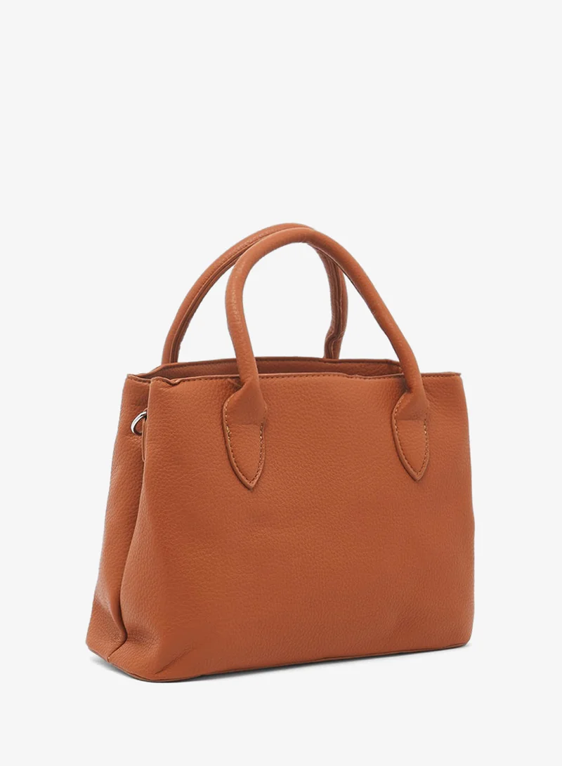 Ella rust structured satchel with top handle and strap for Women | Best Price UAE