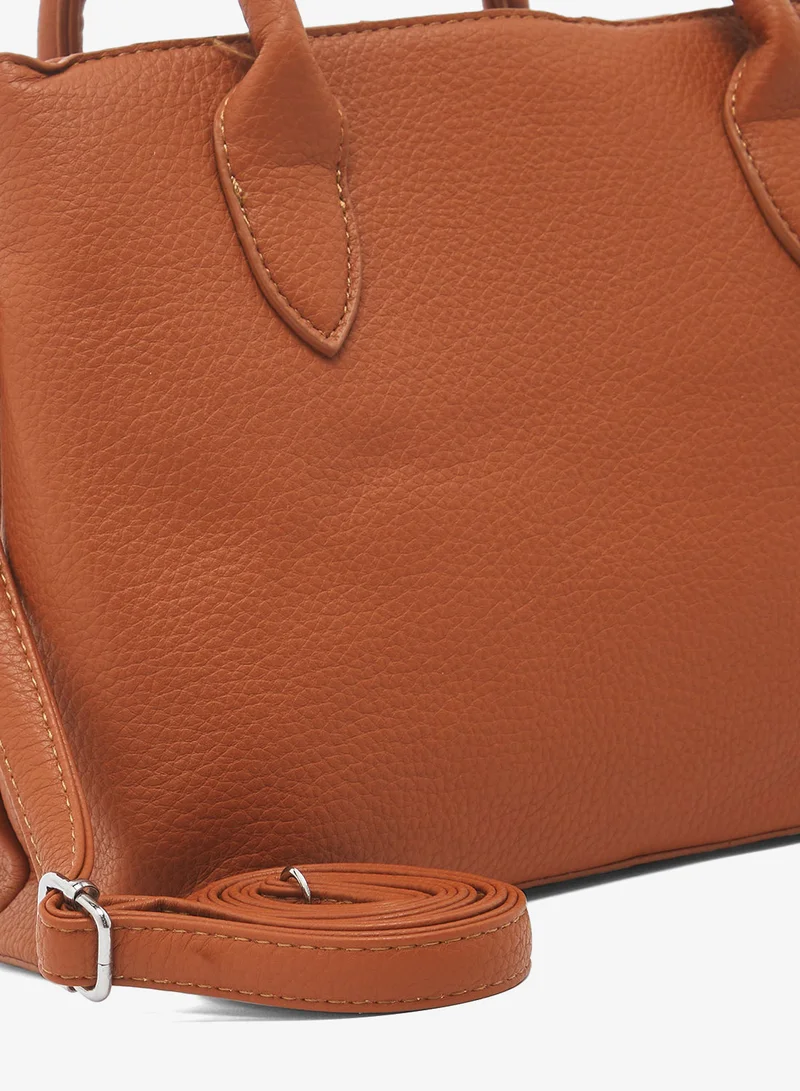 Ella rust structured satchel with top handle and strap for Women | Best Price UAE