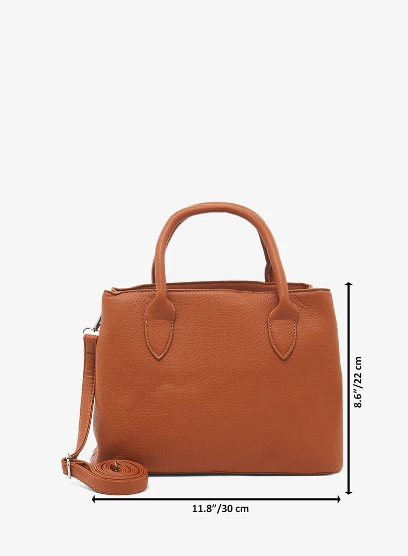 Ella rust structured satchel with top handle and strap for Women | Best Price UAE