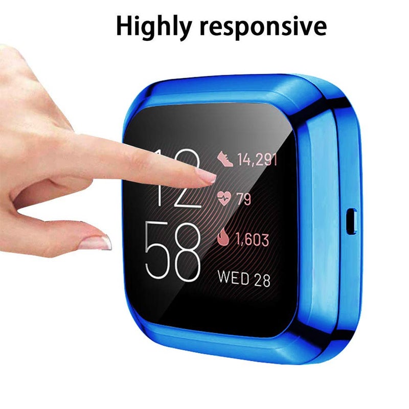RICHONE [6-Pack] Screen Protector Case Compatible with Fitbit Versa 2 Smartwatch, All-Around TPU Plated Protective Cover Scratch Resistant Bumper Shell Accessories (6 Colors, Versa 2) - Image 4