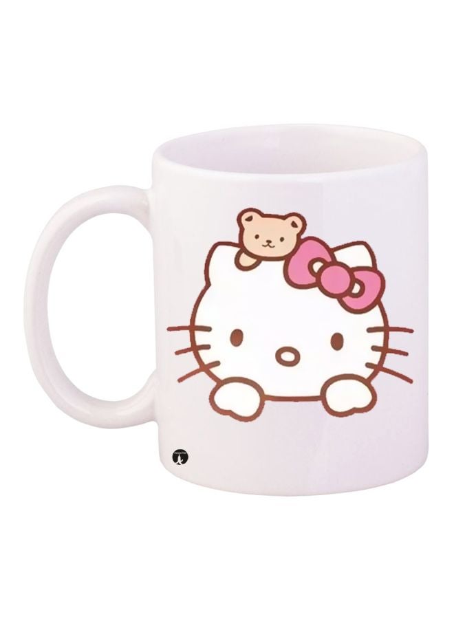 RYN Hello Kitty Printed Coffee Mug White/Beige/Pink 11ounce
