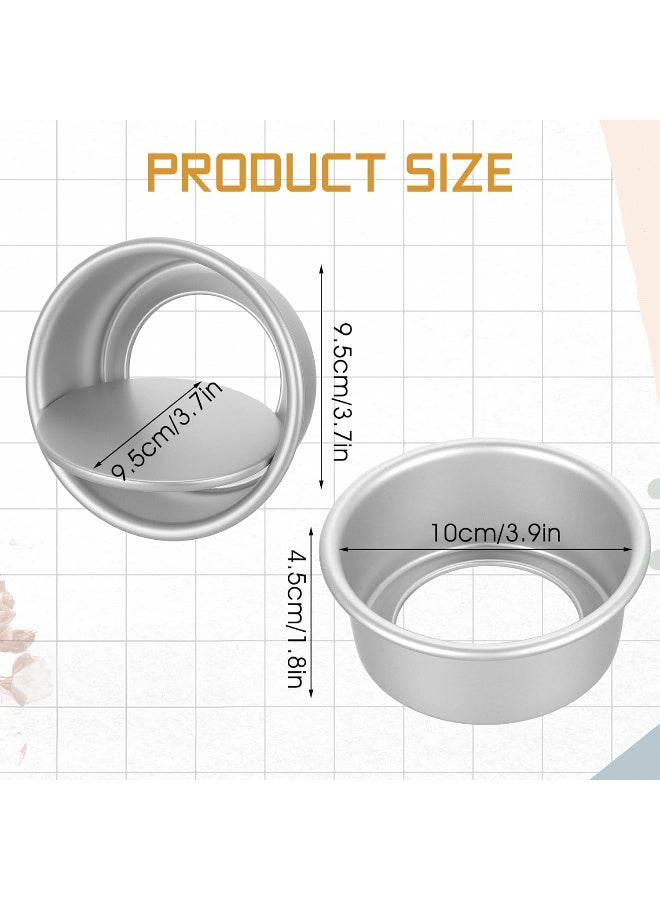 كاكابو مجموعة من 4 قطع من قوالب الكيك المستديرة مقاس 4 بوصات غير لاصقة لخبز الكيك بالجبن قوالب كيك مستديرة صغيرة من سبائك الألومنيوم مع قاعدة قابلة للإزالة للخبز المنزلي والتجمعات - Image 4