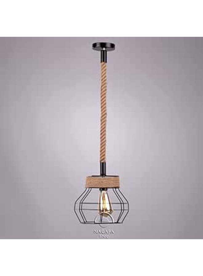 Nagafa Shop Modern Rope Black Pendant Light,