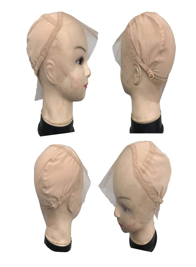 FURUN Lace Front Wig Cap for Making Wigs with Adjustable Strap Glueless Weaving Cap Wig Caps Swiss Lace Hairnet (Small 21.5inch, Beige) - Image 1