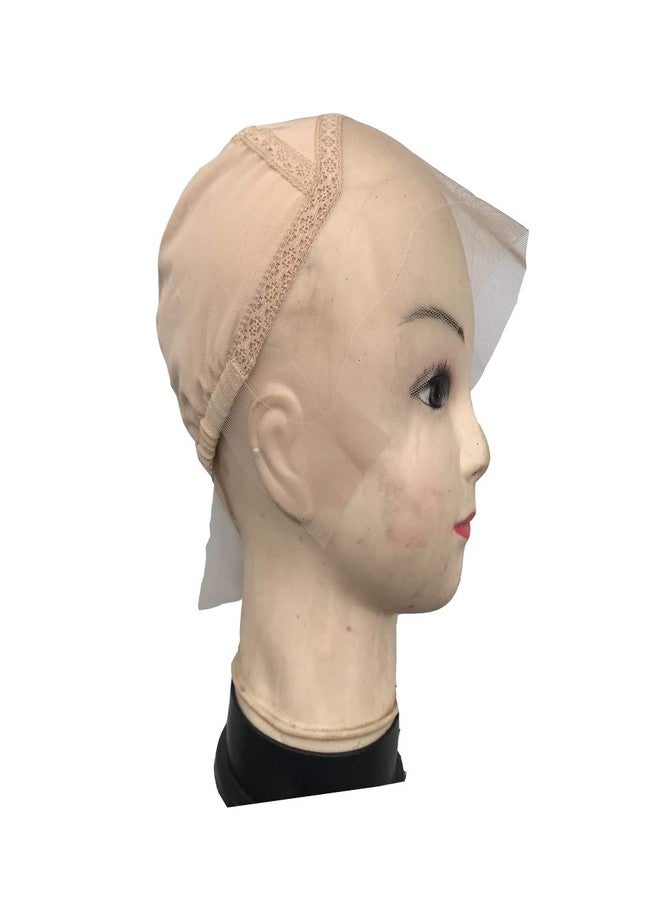 FURUN Lace Front Wig Cap for Making Wigs with Adjustable Strap Glueless Weaving Cap Wig Caps Swiss Lace Hairnet (Small 21.5inch, Beige) - Image 2