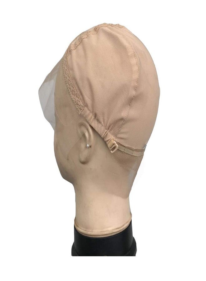 FURUN Lace Front Wig Cap for Making Wigs with Adjustable Strap Glueless Weaving Cap Wig Caps Swiss Lace Hairnet (Small 21.5inch, Beige) - Image 4