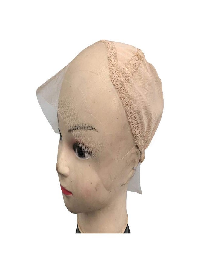 FURUN Lace Front Wig Cap for Making Wigs with Adjustable Strap Glueless Weaving Cap Wig Caps Swiss Lace Hairnet (Small 21.5inch, Beige) - Image 3