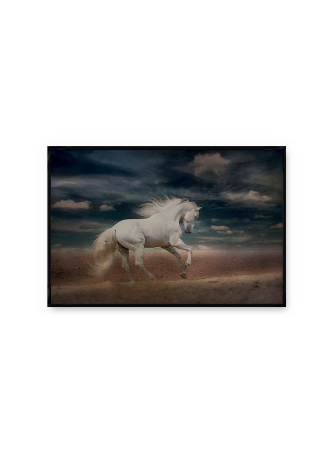Marktna Canvas Wall Art For Wall Decoration, Horse Design, With A Hollow Black Frame, Size (120x80), One Piece - Image 2