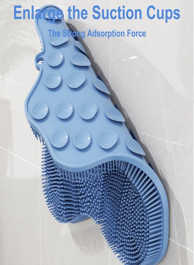 Easkite Shower Foot Scrubber, Shower Foot and Back Scrubber with Suction Cups, Shower Silicone Foot Washer for Exfoliating Massage（Blue） - Image 3