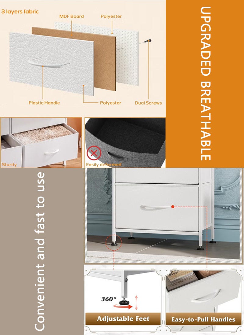 EzzySo Dresser with 4 Drawers Storage Tower Storage Cabinet Bedroom Dresser Wide Storage Chest with Easy Pull Handle  - Image 5