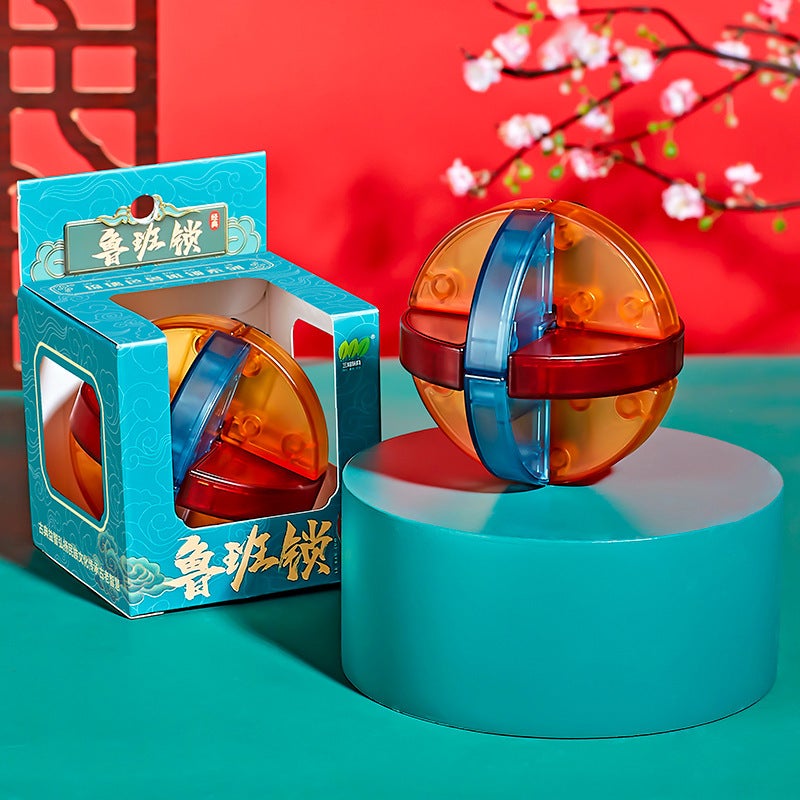 Children'S Day Gifts National Tide Luban Lock Transparent Glass Color 24 Sets Of Various Difficulty Puzzle Super Difficult Puzzle Kongming Lock - Image 1