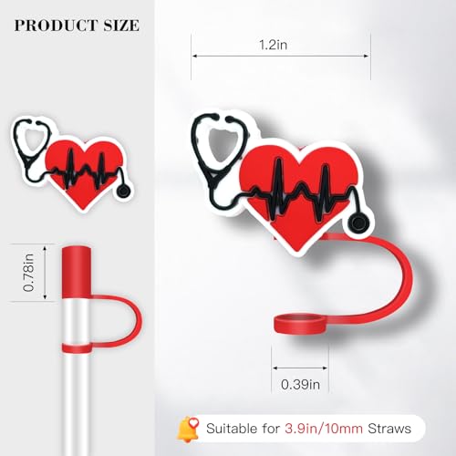 Nukuopa 8Pcs Medical Straw Cover for Tumbler Cap, Nurse Silicone Straw Topper, 10mm Drinking Straw Tip Covers for Accessories (Medical) - Image 4