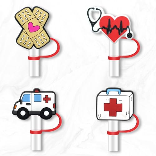 Nukuopa 8Pcs Medical Straw Cover for Tumbler Cap, Nurse Silicone Straw Topper, 10mm Drinking Straw Tip Covers for Accessories (Medical) - Image 2