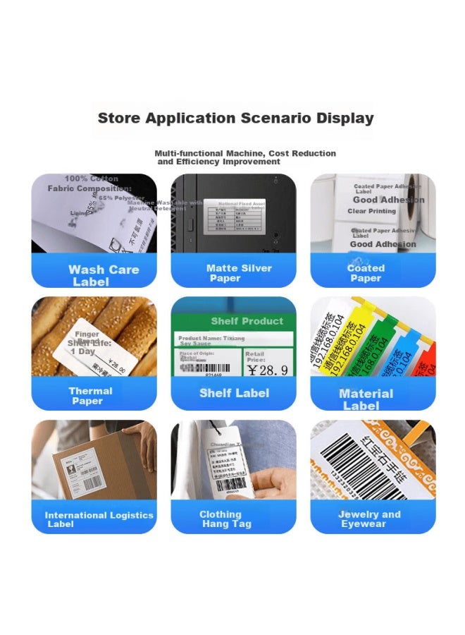 Gprinter Gp-1924t Thermal Transfer Ribbon Label Printer Desktop Barcode Printer Tag Washing Label Certificate Copperplate Silver Paper Printing - Image 2