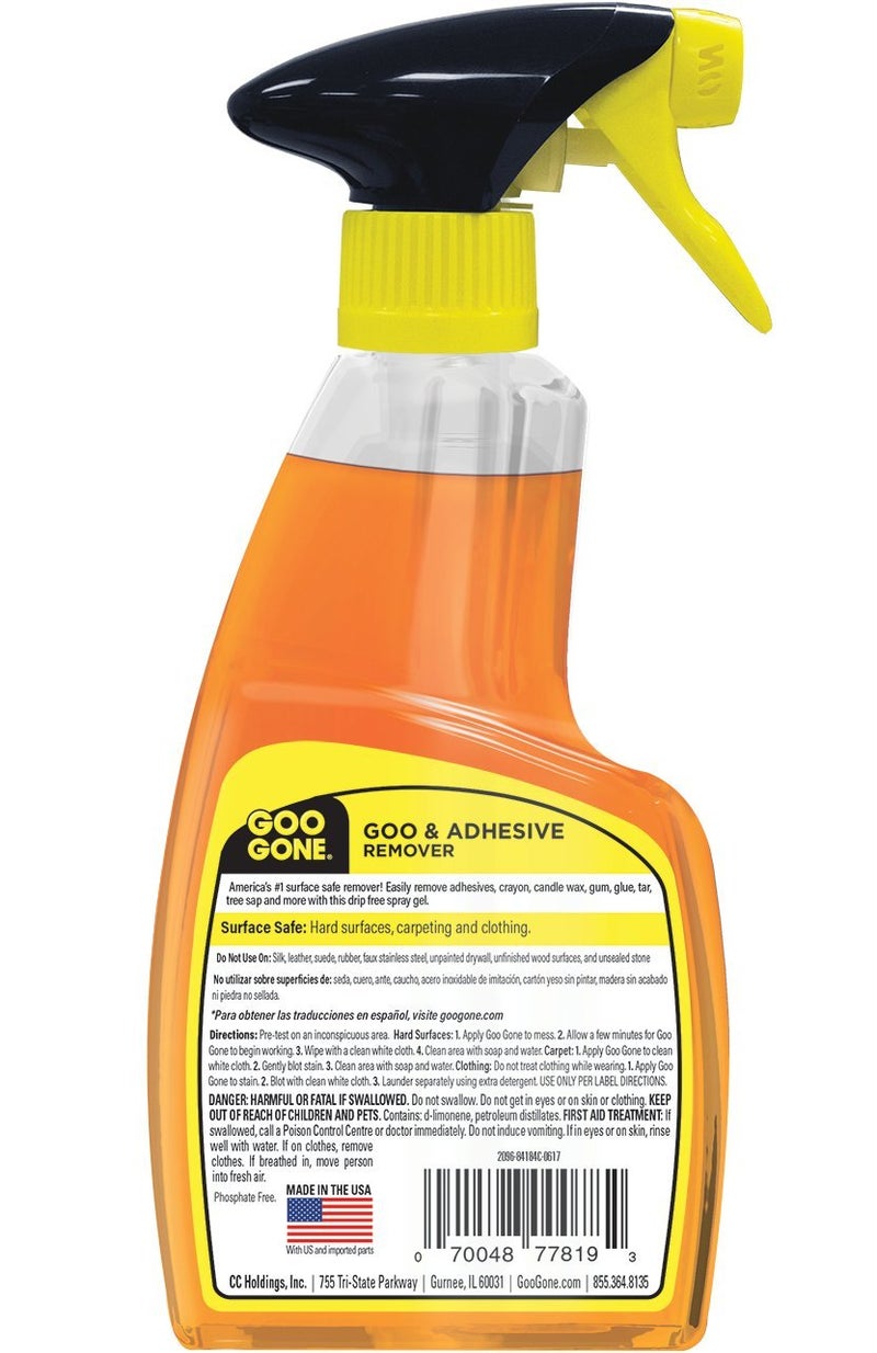 Goo Gone Adhesive Remover Spray Gel, Removes Chewing Gum, Grease, Tar, Stickers, Labels, Tape Residue, Oil, Blood, Lipstick, Mascara, 2 Pack & Sticker Lifter - Image 2