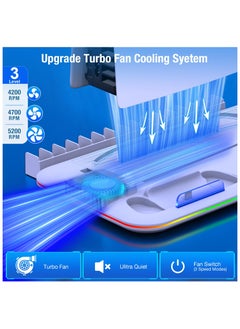XiuWoo PS5 Stand with Cooling Station and Controller Charging Station for PS5 Disc Digital Console PS5 Accessories with Controller Charger RGB Light Headset Holder for PlayStation 5 White  - Image 2