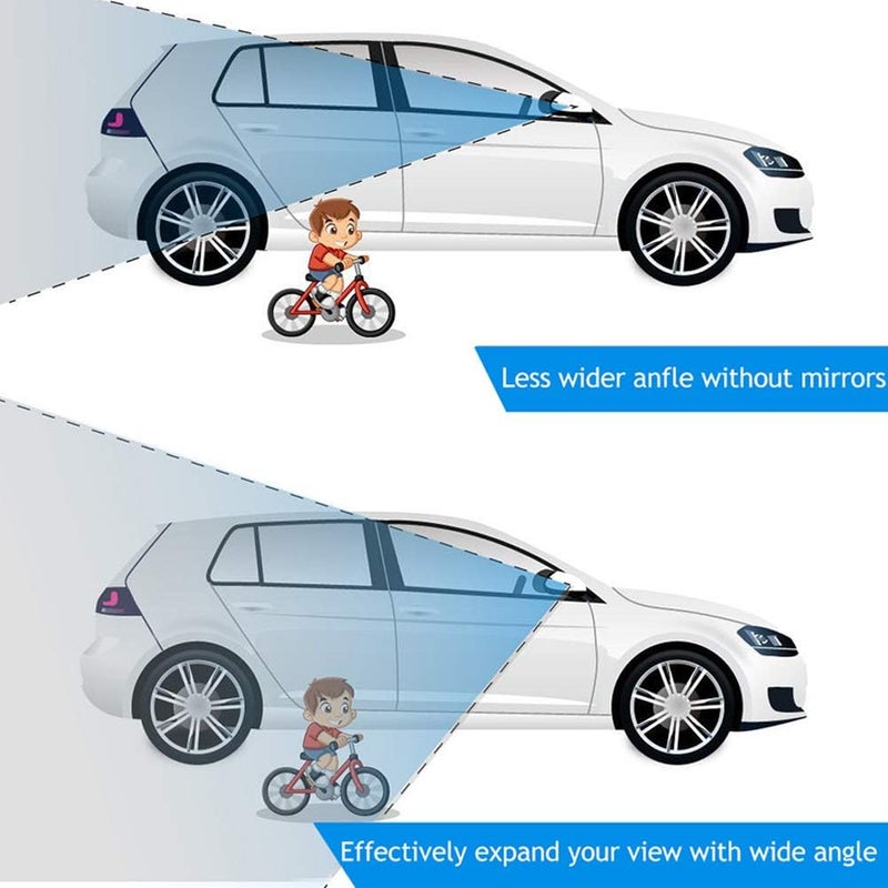 Voroly 2 Pcs Frameless Square Blind Spot Car Exterior Mirror - Adjustable HD Glass Convex Rear View - Image 5