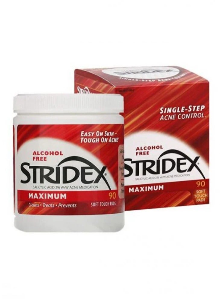 سترايدكس مسحات قطنية ماكسيموم للعناية بحب الشباب 90 قطعة - Image 1